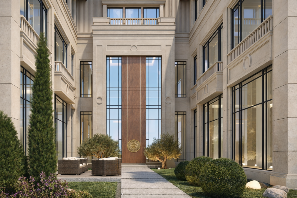 Elegant Courtyard With Classical Architecture 1024x683